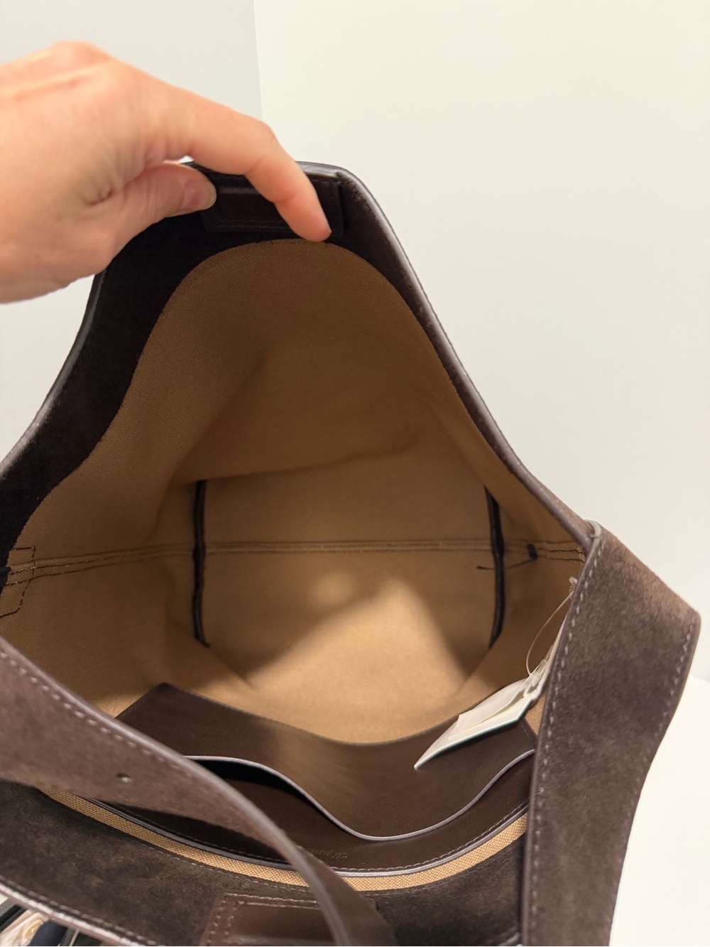 NEW Madewell The Essential Bucket Tote in Dark Carob Brown Suede NM988 $198 - Picture 11 of 13